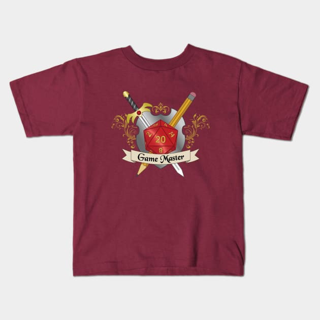 Game Master Crest Kids T-Shirt by NashSketches